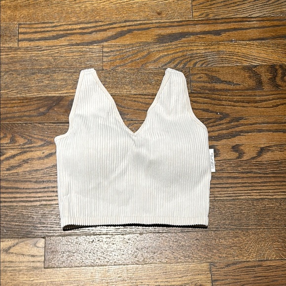 Stone wash Seamless Rib Alamo Bra / Beige Top - Picture 3 of 6